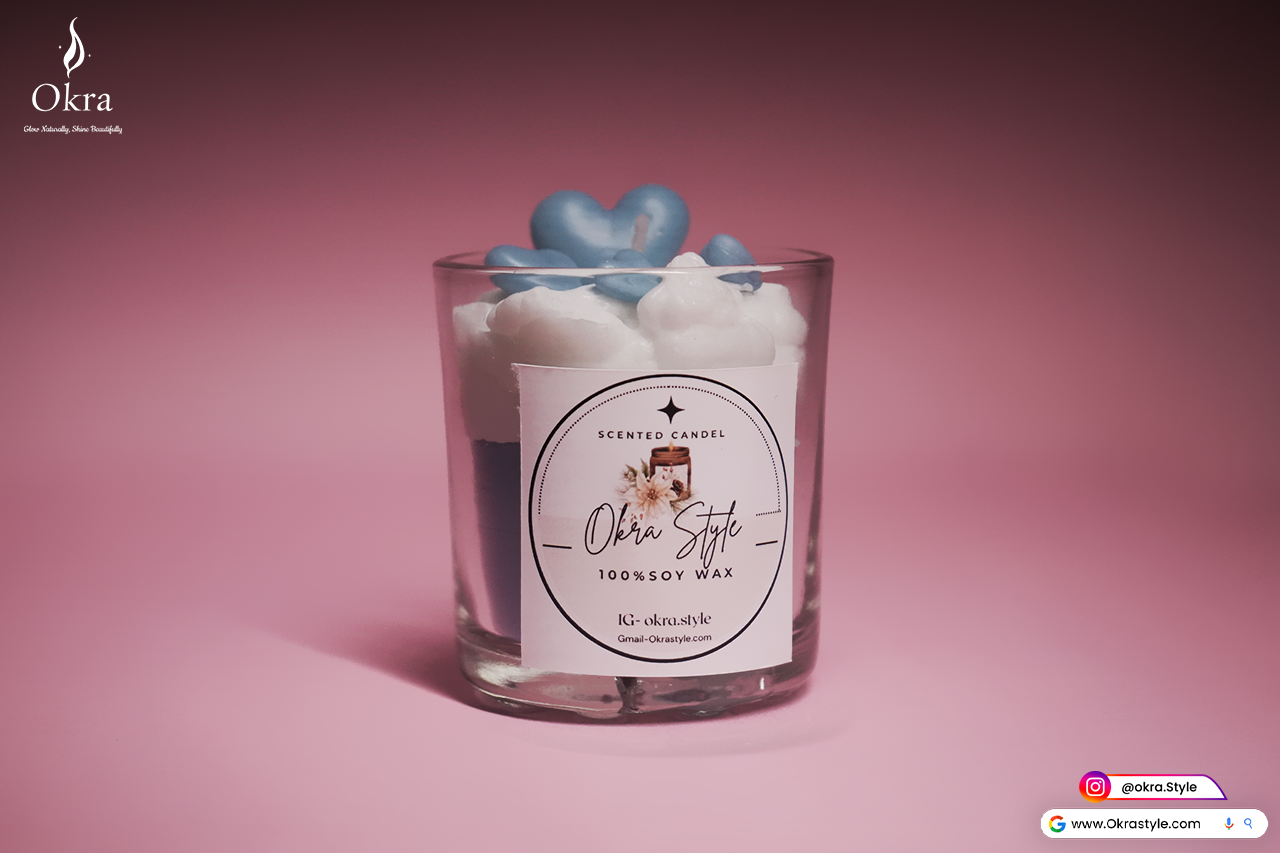 cupcake cloudy heart candle