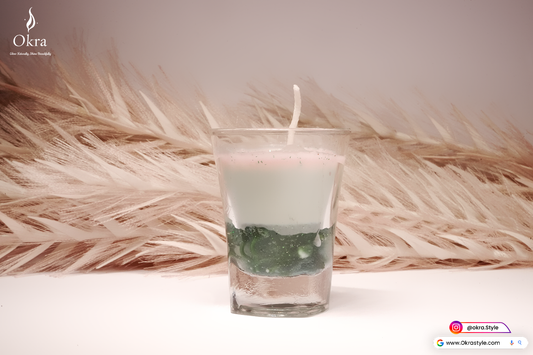 Green grass gliter candle