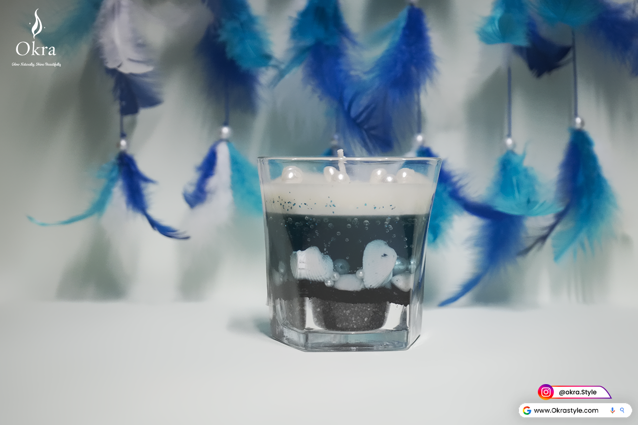Sparkle blue sea candle