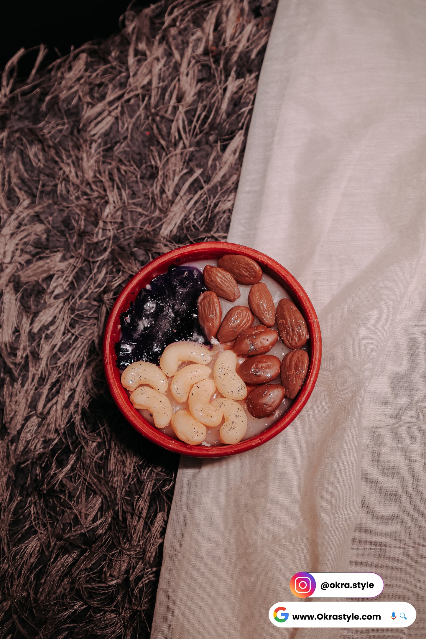 Dry fruit bowl candle