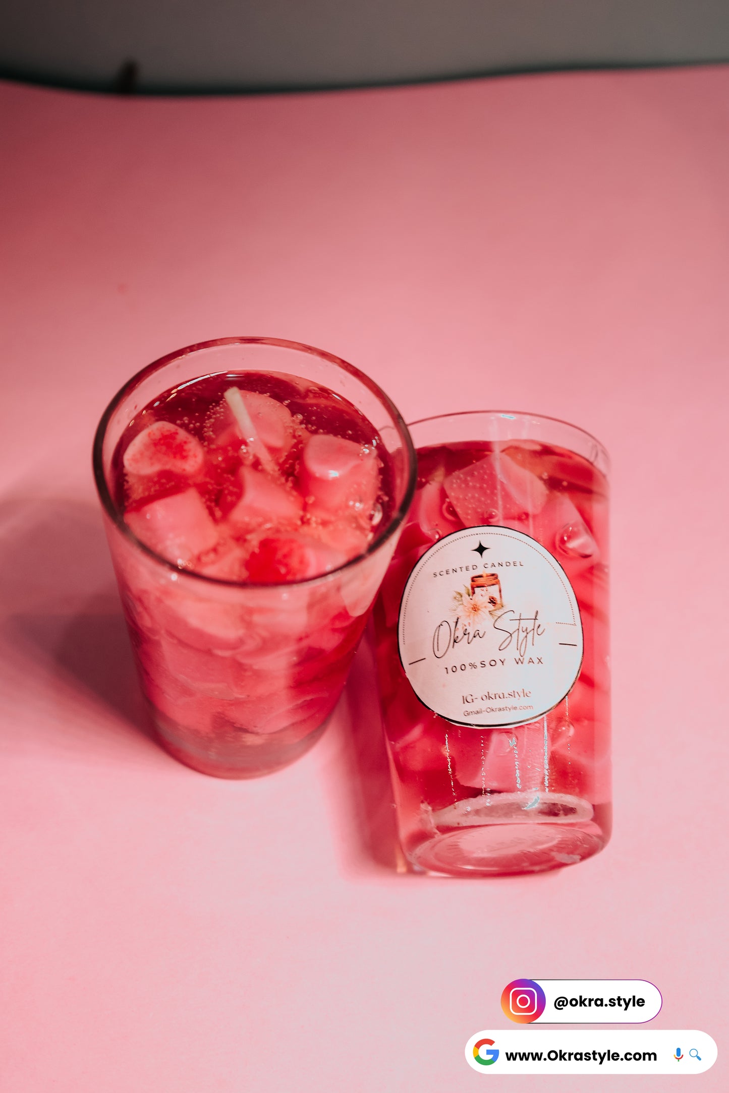 Crimson Heartlight candle