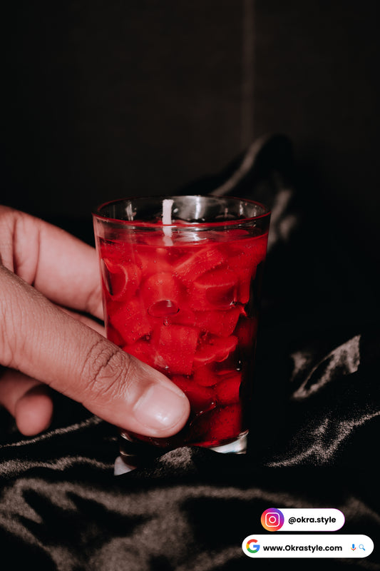 Crimson Heartlight candle