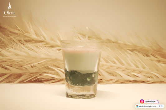 Green grass gliter candle