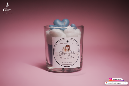 cupcake cloudy heart candle