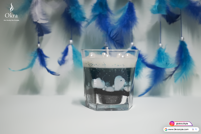 Sparkle blue sea candle
