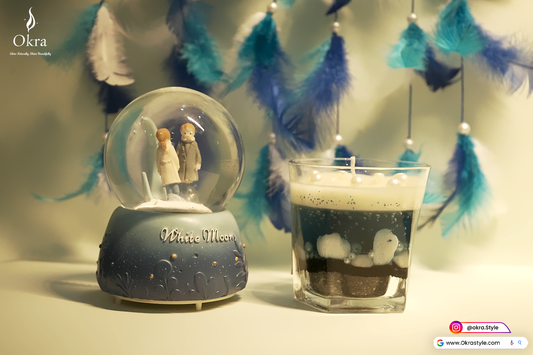 Sparkle blue sea candle