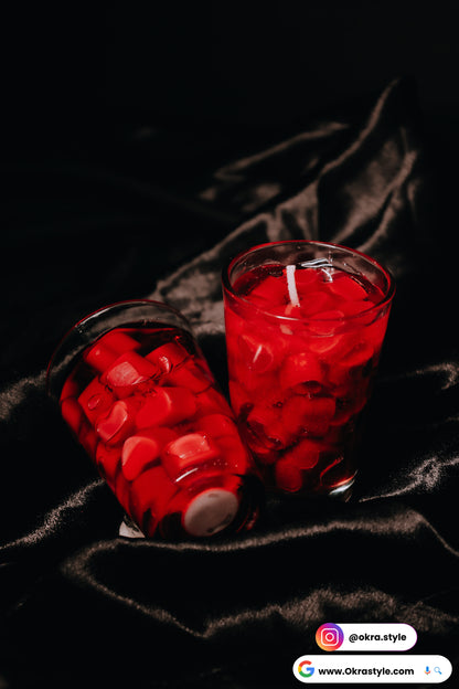 Crimson Heartlight candle