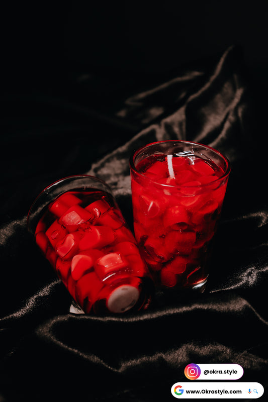 Crimson Heartlight candle
